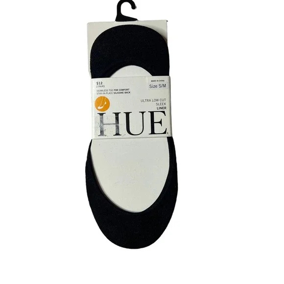 Hue Ultra Low Cut Sleek Liner Black Size S/M New - Picture 1 of 3